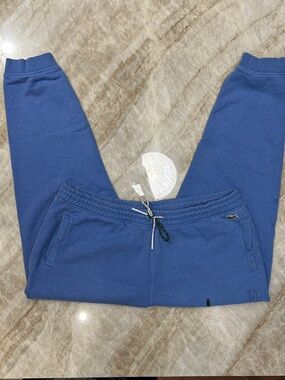 Lacoste Fleece Joggers 2XL Blue Crocodile Logo Relaxed Fit EUC